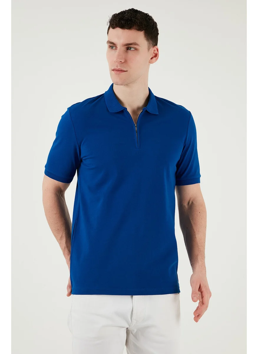 Buratti Cotton Regular Fit Half Zipper Polo Neck T Shirt Men's Polo Neck T Shirt 5903008