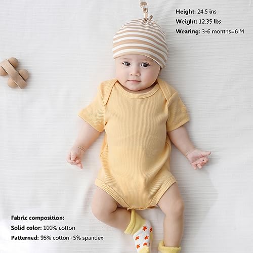 MAMIMAKA Baby Girls Clothes Summer Baby Bodysuit Cotton Short Sleeve One-Piece,3-6 Months - Image 2