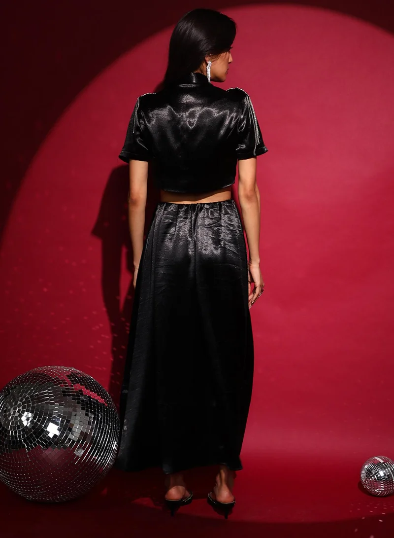 Pinacolada  Women's Onyx Black Ditsy Floral Co-Ord Set for Women | Best Price UAE