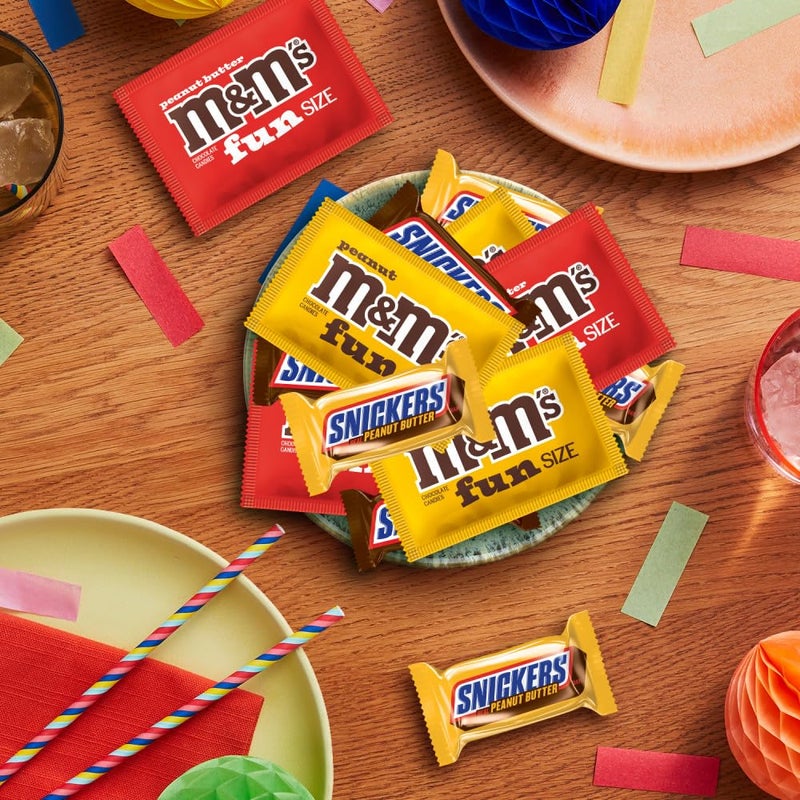 Mars حلوى شوكولاتة M&M'S وحجم المرح من SNICKERS بالفول السوداني وزبدة الفول السوداني مجموعة متنوعة من حزم الحلوى ، 22.66 أونصة كيس بالجملة - Image 4