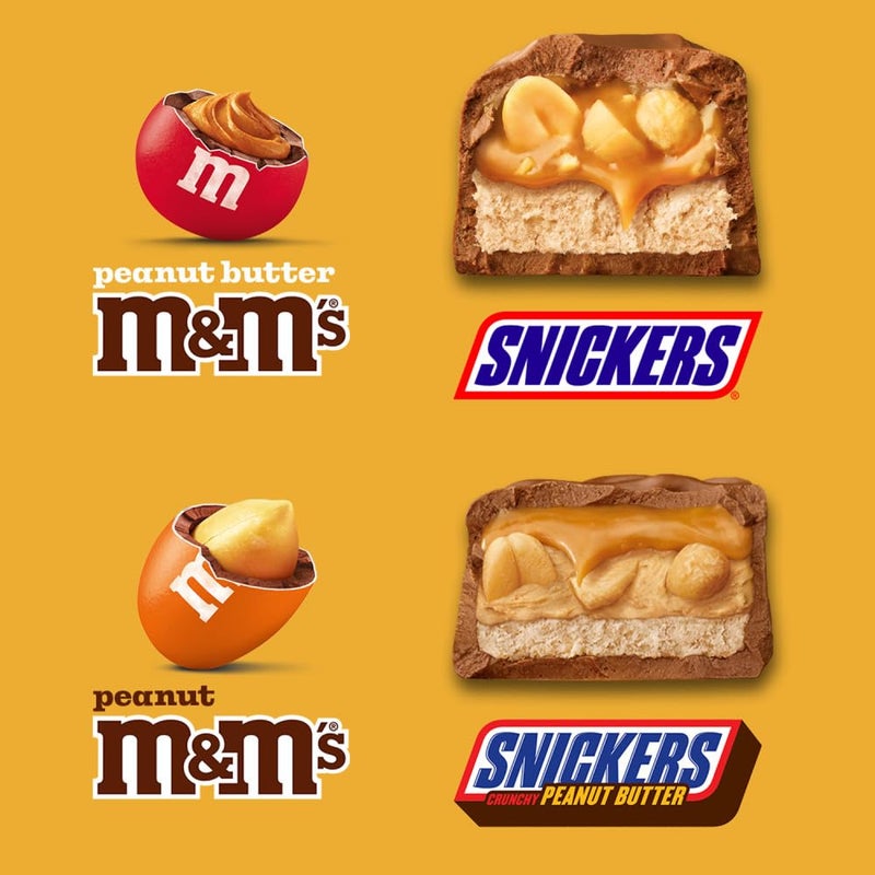 Mars حلوى شوكولاتة M&M'S وحجم المرح من SNICKERS بالفول السوداني وزبدة الفول السوداني مجموعة متنوعة من حزم الحلوى ، 22.66 أونصة كيس بالجملة - Image 2