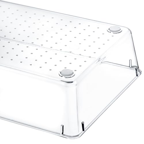 Kingrol 6 Pack 12 x 6 x 2 Inch Clear Drawer Organizer Trays, Desk Drawer Divider Storage Bins, Storage Box Set for Utensils Junks Vanities Makeups Jewelry Office Craft Supplies - Image 4