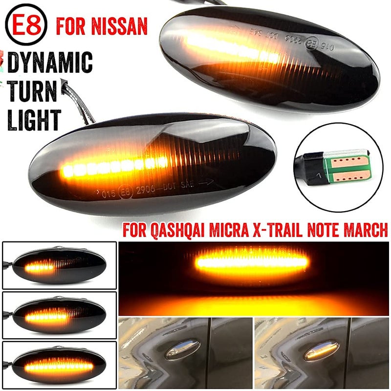 1 Pair Front LED Side Marker Lights Crystal White for Nissan - Image 3
