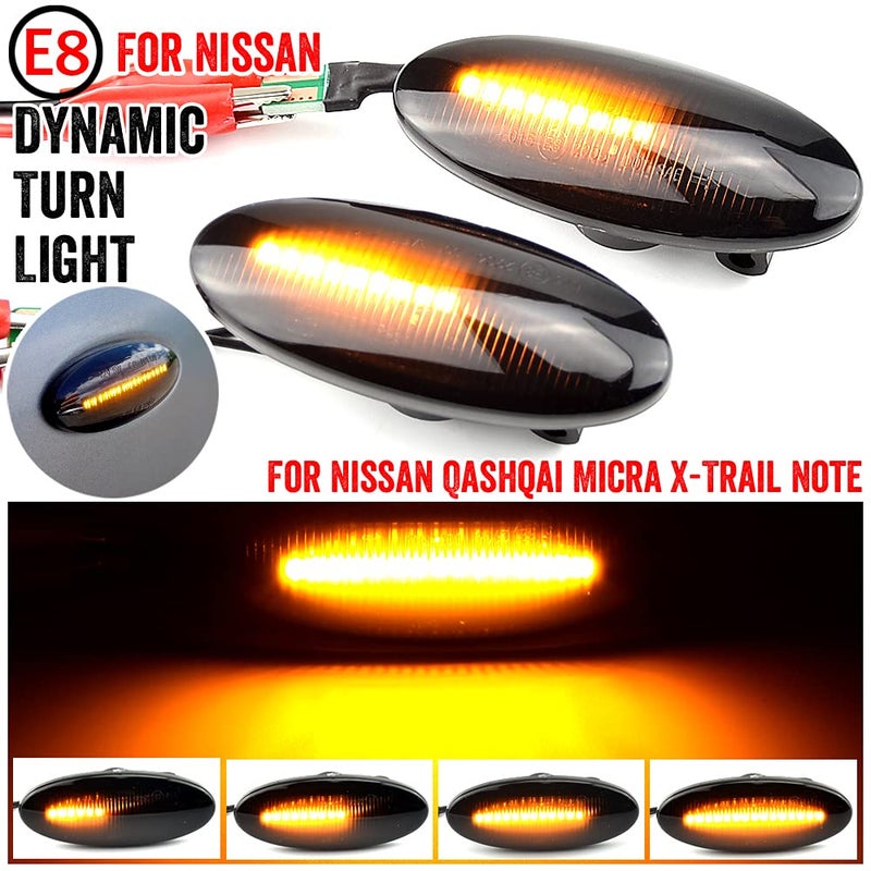 1 Pair Front LED Side Marker Lights Crystal White for Nissan - Image 2