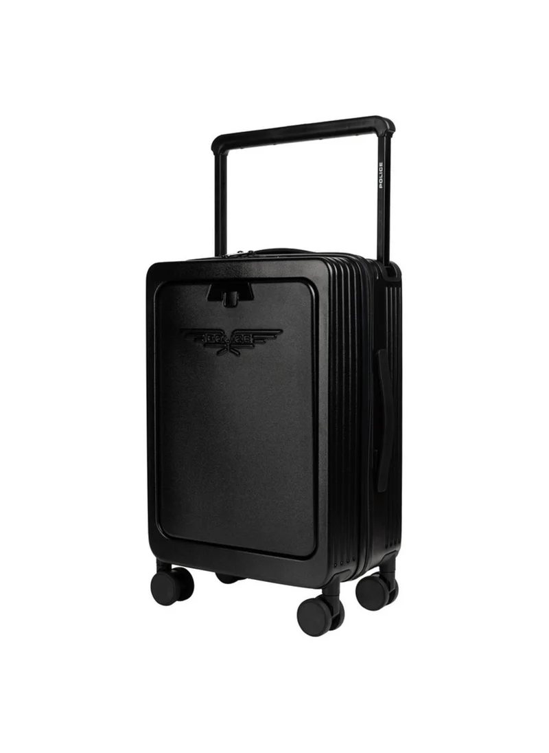 بوليس Police Travel Carry-On Trolley with Integrated USB Port, TSA Lock, Hardside Construction & Tactical Travel Design – Black