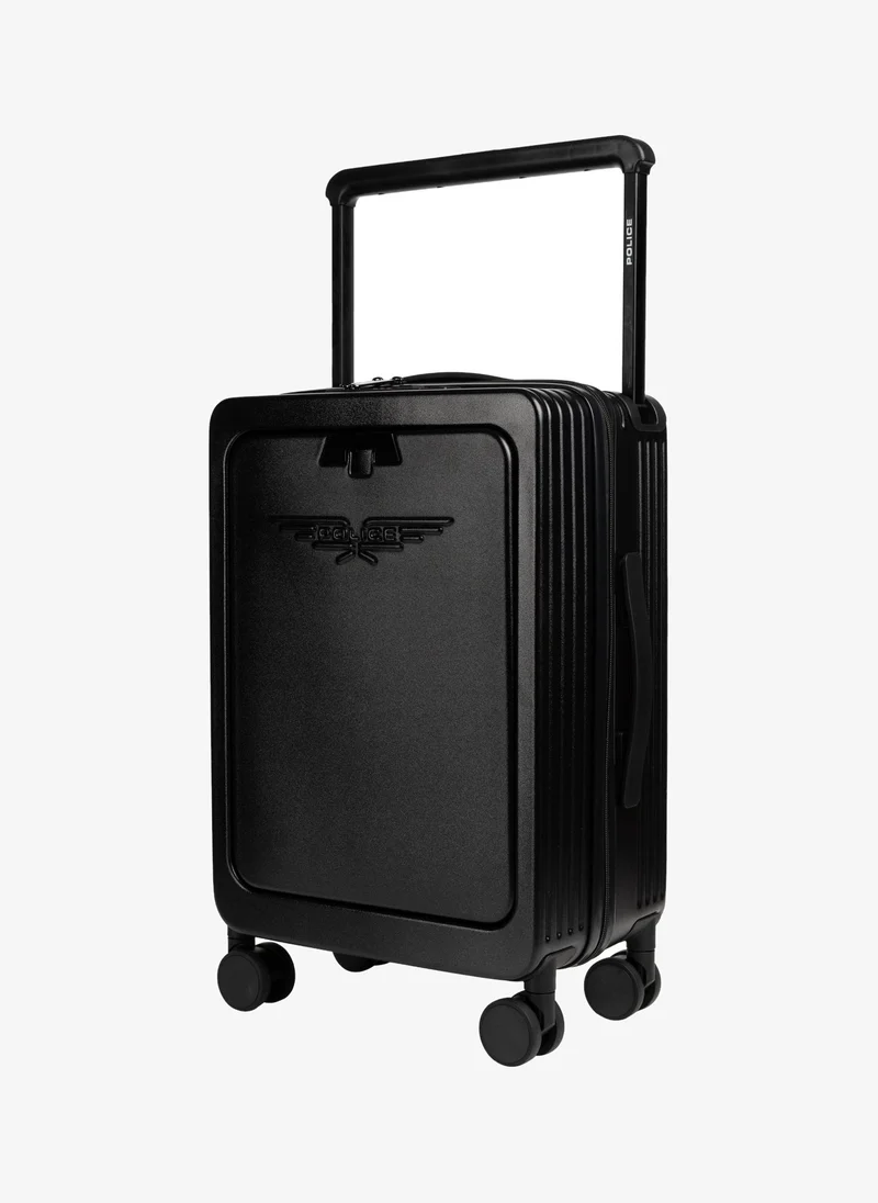 بوليس Police Travel Carry-On Trolley with Integrated USB Port, TSA Lock, Hardside Construction & Tactical Travel Design – Black