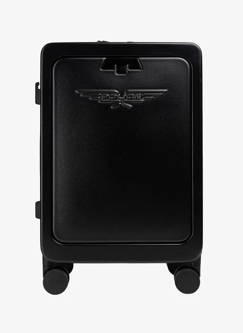 بوليس Police Travel Carry-On Trolley with Integrated USB Port, TSA Lock, Hardside Construction & Tactical Travel Design – Black