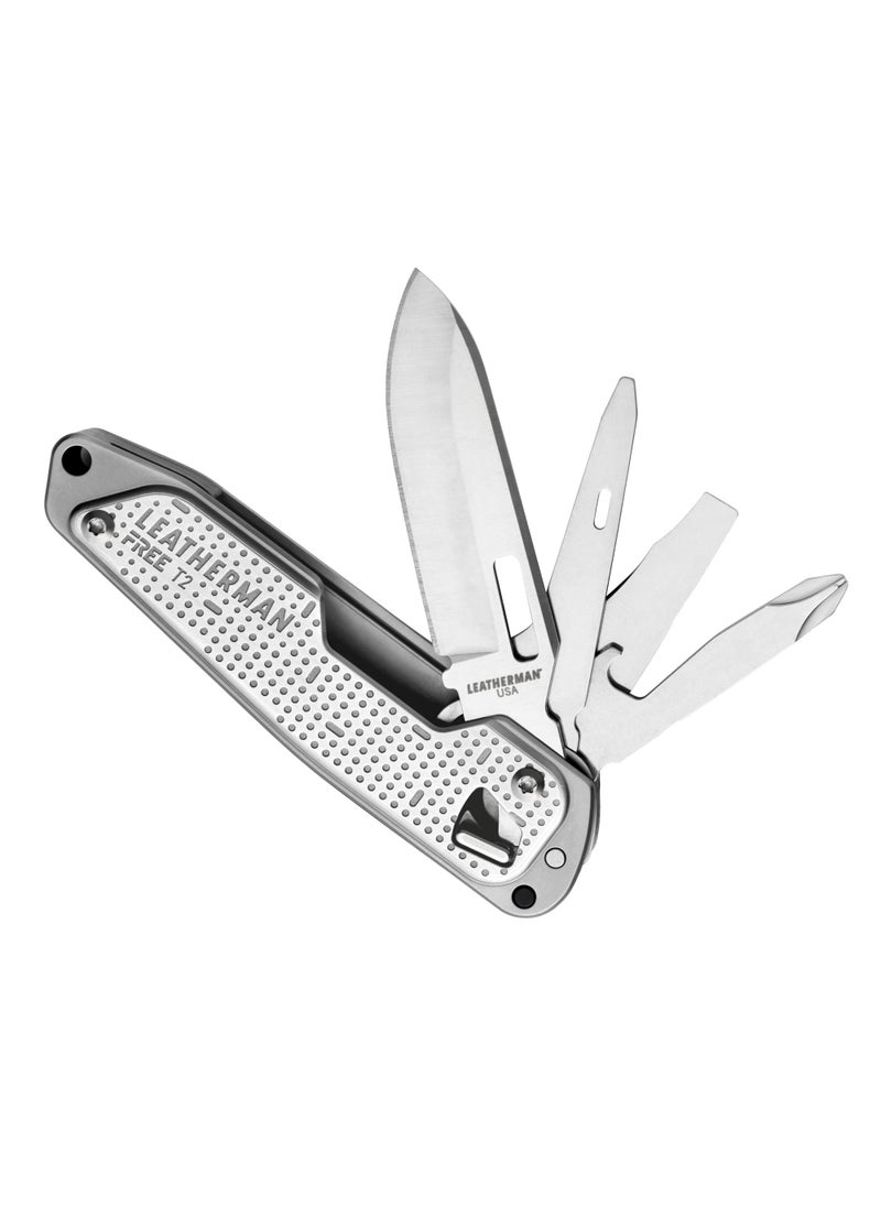 LEATHERMAN LEATHERMAN, FREE T2 Multitool and EDC Pocket Knife with Magnetic Locking and One Hand Accessible Tools, Made in the USA  - Image 1
