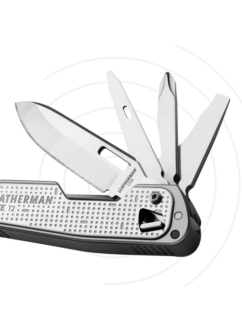LEATHERMAN LEATHERMAN, FREE T2 Multitool and EDC Pocket Knife with Magnetic Locking and One Hand Accessible Tools, Made in the USA  - Image 2