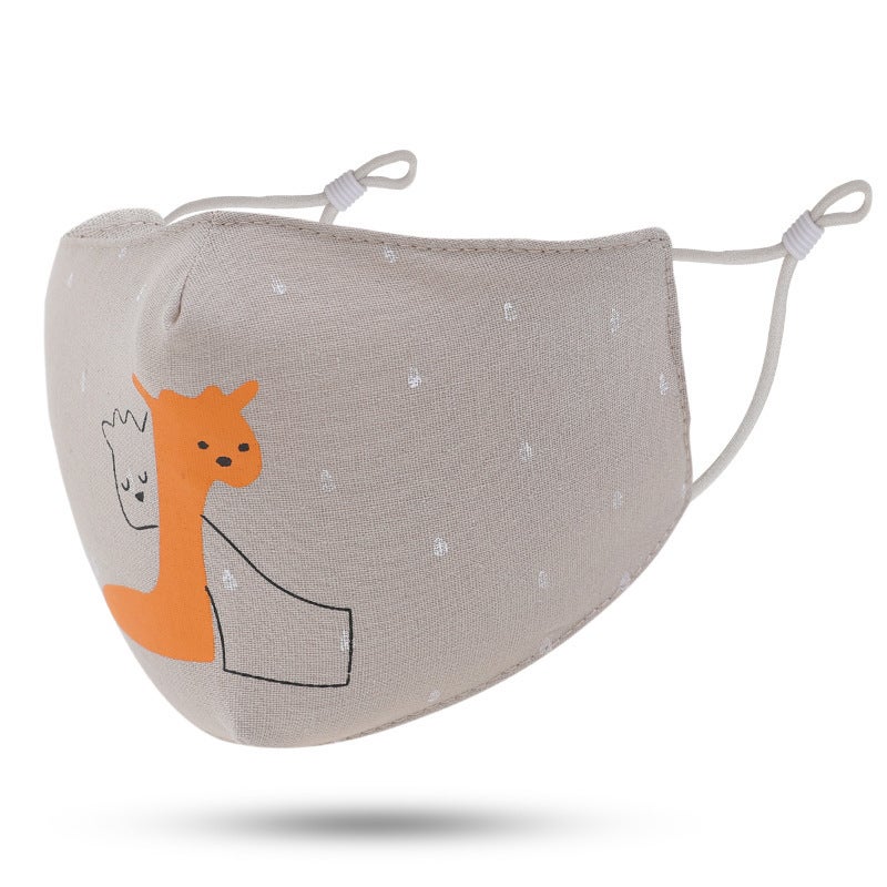 Children's Cartoon Print Dustproof Cotton Masks – Warm Ear-Mounted Masks for Boys and Girls - Image 1