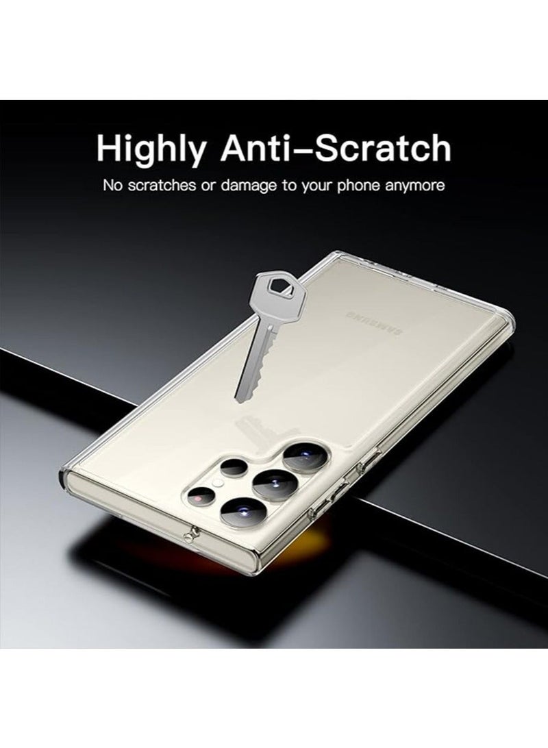 X-level Samsung Galaxy S24 Ultra Clear Case Cover with Anti-fingerprint Anti-drop Pc+Tpu Comfortable Touch Feel back Cover Support Wireless Charging Camera Len Protector Non-Yellowing Shell Transparent - Image 4