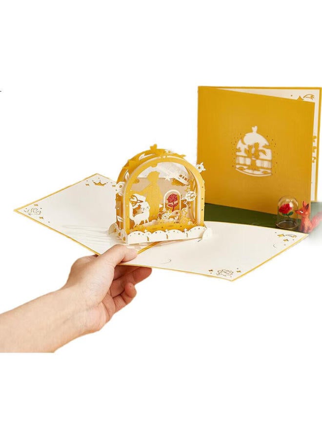 Jiamo Birthday 3D Pop-Up Greeting Card, Instagram-Style Elegant Creative Folding Paper Sculpture, Blessing Card Gift For Boyfriend Girlfriend, The Little Prince 3D Greeting Card, Back-To Season, Teacher'S Day, Gift For Guests - Image 3