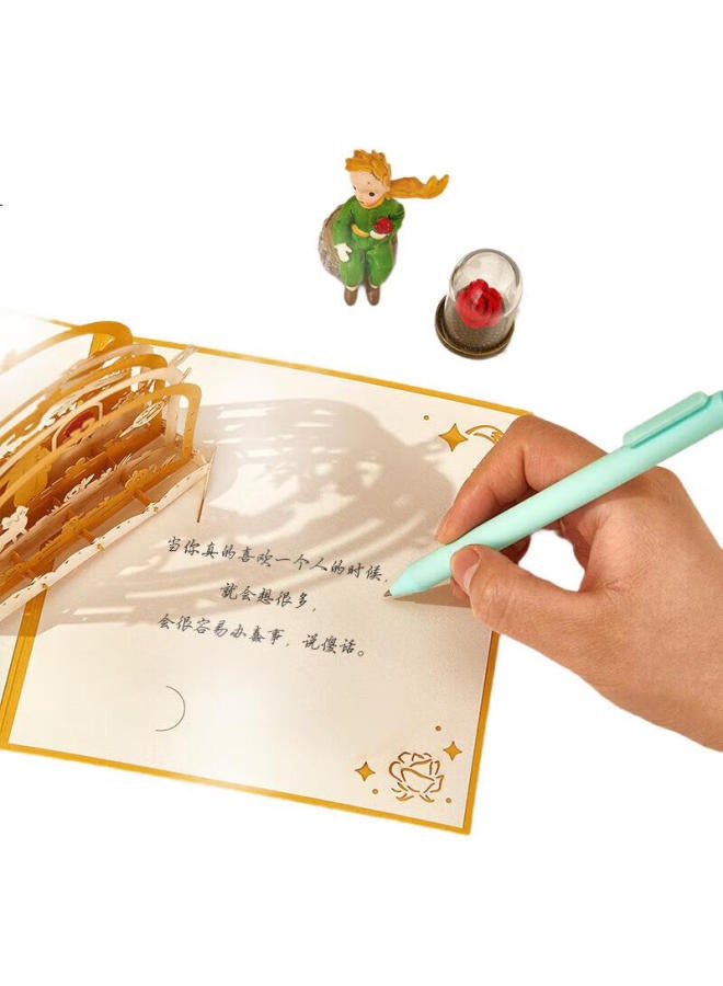 Jiamo Birthday 3D Pop-Up Greeting Card, Instagram-Style Elegant Creative Folding Paper Sculpture, Blessing Card Gift For Boyfriend Girlfriend, The Little Prince 3D Greeting Card, Back-To Season, Teacher'S Day, Gift For Guests - Image 1