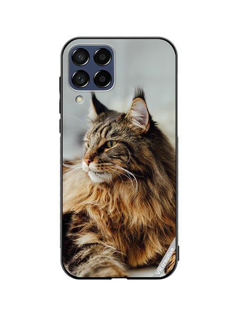 Protective Case Cover For Samsung Galaxy A12 Angry Cat Design Multicolour