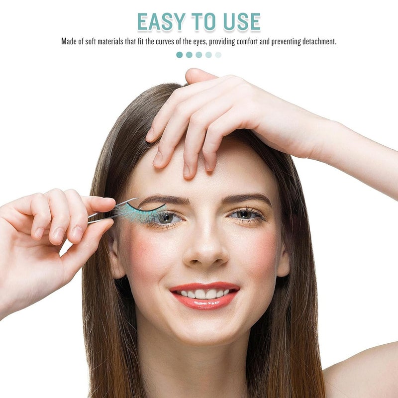 10pcs 3d Gradient Color Fake Eyelash Strips Bulk Set, for Stage Makeup and Party Looks - Image 3