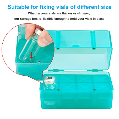 Healvaluefit 8-Holes Medication Vial Storage Box for Fridge, Insulin Vial Holder Organizer Case Fits Various 5ml-15ml Injectable Medicines Vials - Green - Image 3