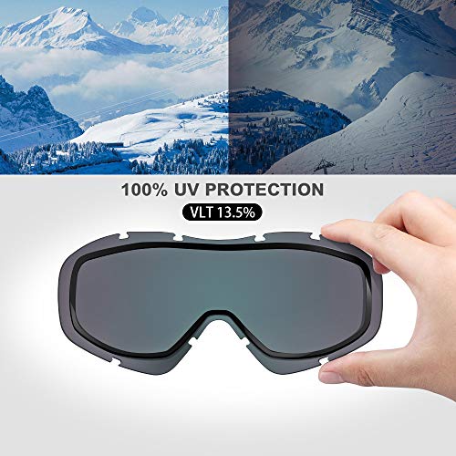 OutdoorMaster OTG Ski Goggles - Over Glasses Ski/Snowboard Goggles for Men, Women & Youth - 100% UV Protection (White Frame + VLT 13.5% Pink Lens with Full REVO Pink) - Image 3