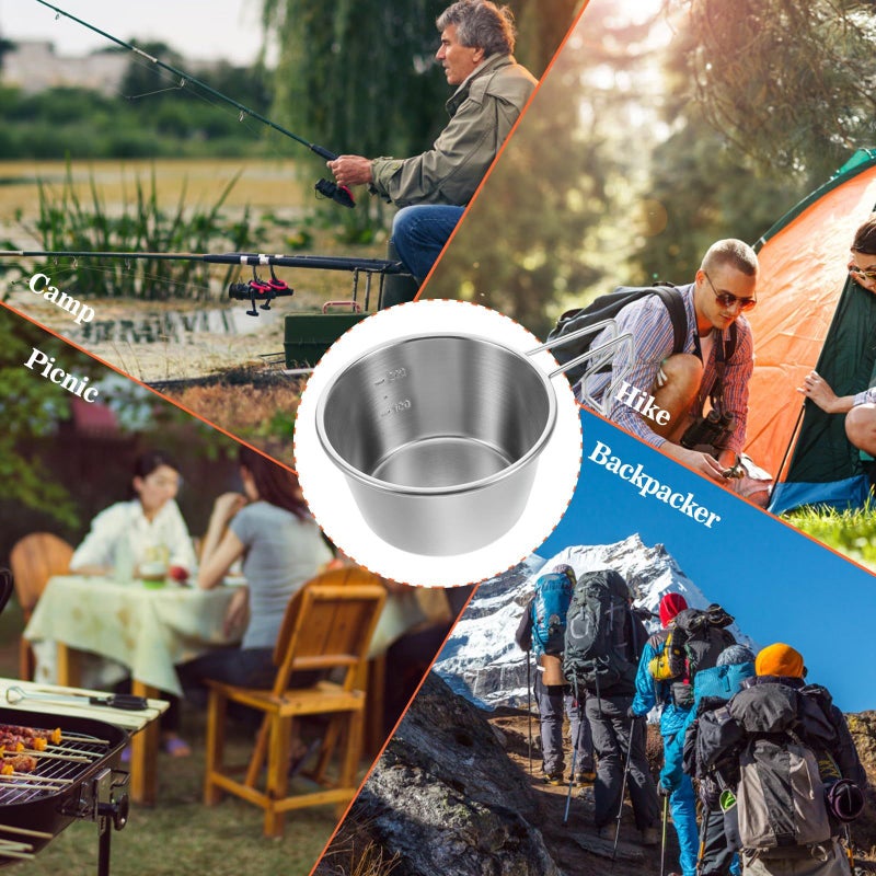 304 Stainless Steel 200ml Camping Bowl Food Grade Outdoor Cup For Hiking Travel - Image 5
