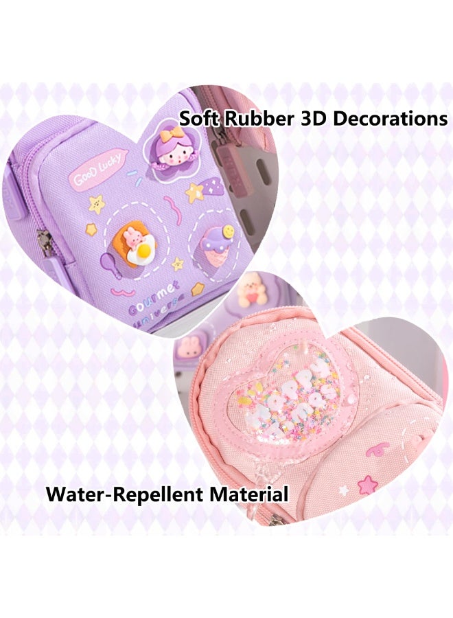 Daytoyz 3 Layer Pencil Case 6 Compartment Large Capacity Simple Stationery Box (Purple,210 * 95 * 65mm)  - Image 5