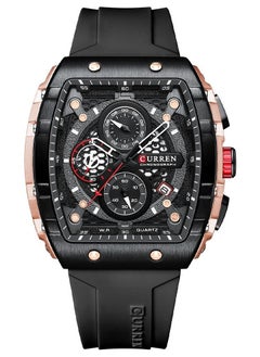 CURREN CURREN 8442M Men Quartz Sport Watch Silicone Strap Alloy Case Fashion Multifunction Wristwatch Abrastion Resistant glass 3ATM Luminous Display Chronograph Calendar Date Watches  - Image 1