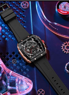 CURREN CURREN 8442M Men Quartz Sport Watch Silicone Strap Alloy Case Fashion Multifunction Wristwatch Abrastion Resistant glass 3ATM Luminous Display Chronograph Calendar Date Watches  - Image 3