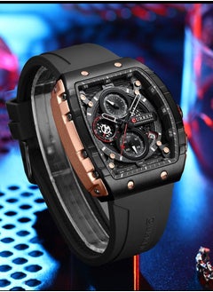 CURREN CURREN 8442M Men Quartz Sport Watch Silicone Strap Alloy Case Fashion Multifunction Wristwatch Abrastion Resistant glass 3ATM Luminous Display Chronograph Calendar Date Watches  - Image 2