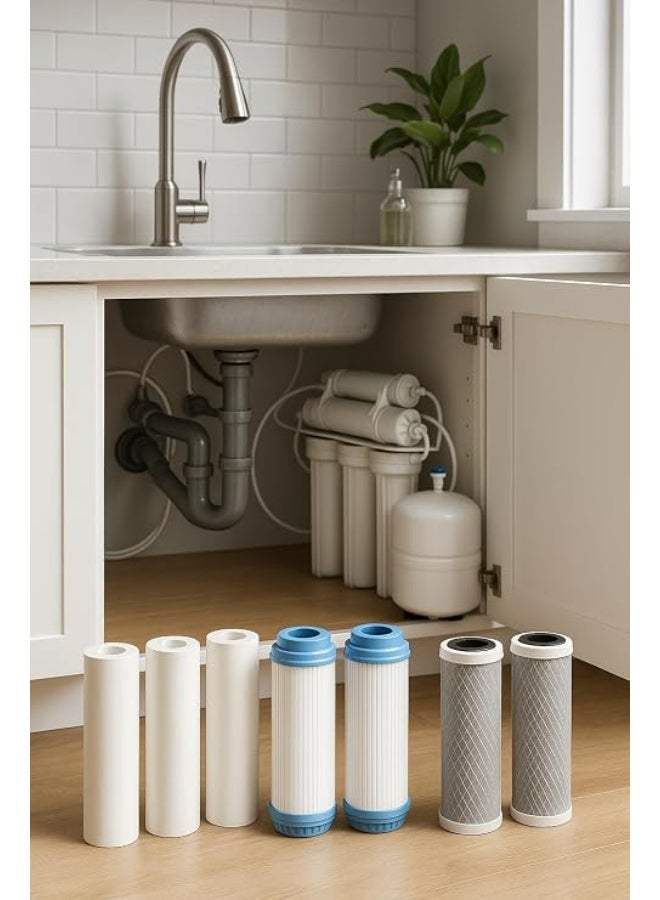 Taiwan Water Filter Candle Set 8 Pcs (4 Poly + 2 Carbon Block + 2 Carbon Grits) – Enough for Full Generic Original High Quality Material – For All Water Filters - Image 3