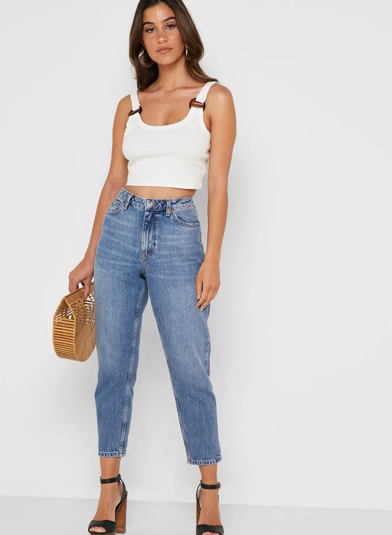 Topshop Petite MOTO High Rise Mom Jeans