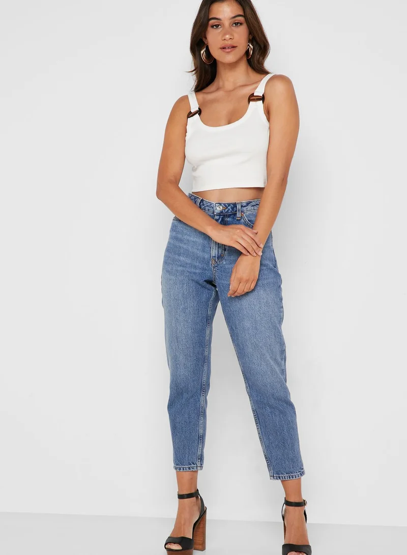Topshop Petite MOTO High Rise Mom Jeans