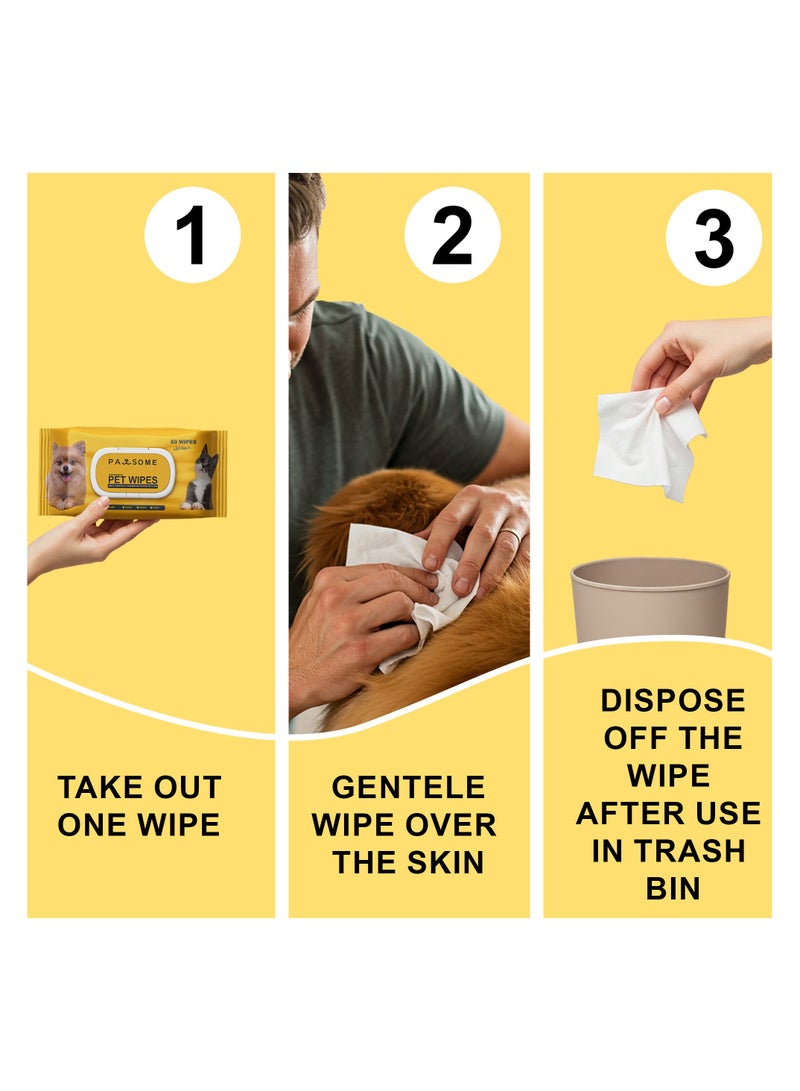 All day wipes مناديل مبللة مضادة للبكتيريا للحيوانات الأليفة - 80 قطعة (للكلاب والقطط) - Image 4