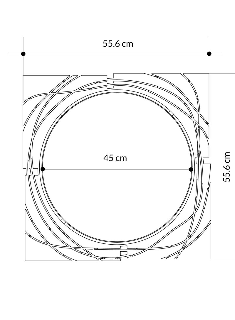 موراه هوم Mourah Home Hulla Metal Mirror 55.6 x 55.6 cm  - Image 2