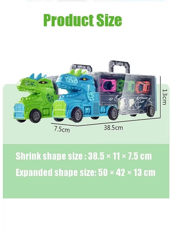 Vixplorn Dinosaur Truck Toys with 8 Small Cars, Dinosaur Transport Car, Large Dinosaur Carrier Truck, Kids Dinosaur Toys for Boys Girls Ages 3-5, Toy Truck Carrier with Mini Cars, Dino Transport Vehicle Toy, Dinosaur Carrier Playset, Gift Toys for Toddlers, Educational Dinosaur Truck Set, Kids Transport Truck, Boys Toy Trucks - Image 2