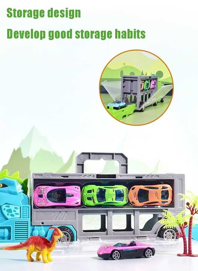 Vixplorn Dinosaur Truck Toys with 8 Small Cars, Dinosaur Transport Car, Large Dinosaur Carrier Truck, Kids Dinosaur Toys for Boys Girls Ages 3-5, Toy Truck Carrier with Mini Cars, Dino Transport Vehicle Toy, Dinosaur Carrier Playset, Gift Toys for Toddlers, Educational Dinosaur Truck Set, Kids Transport Truck, Boys Toy Trucks - Image 5