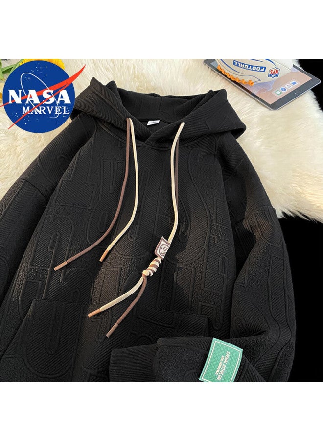 Nasa Marvel Men's Hoodie American Streetwear Loose Outdoor Sports Pullover Khaki 2XL - Image 2