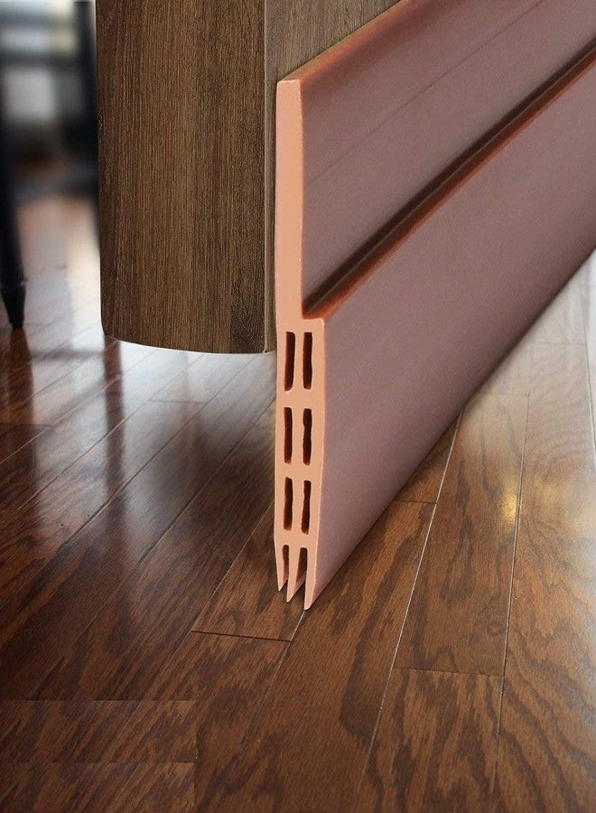 PETRICE Door Draft Stopper Under Door Seal for Exterior/Interior Doors, Door Sweep, Soundproof Door Bottom Weather Stripping (Brown.) - Image 1