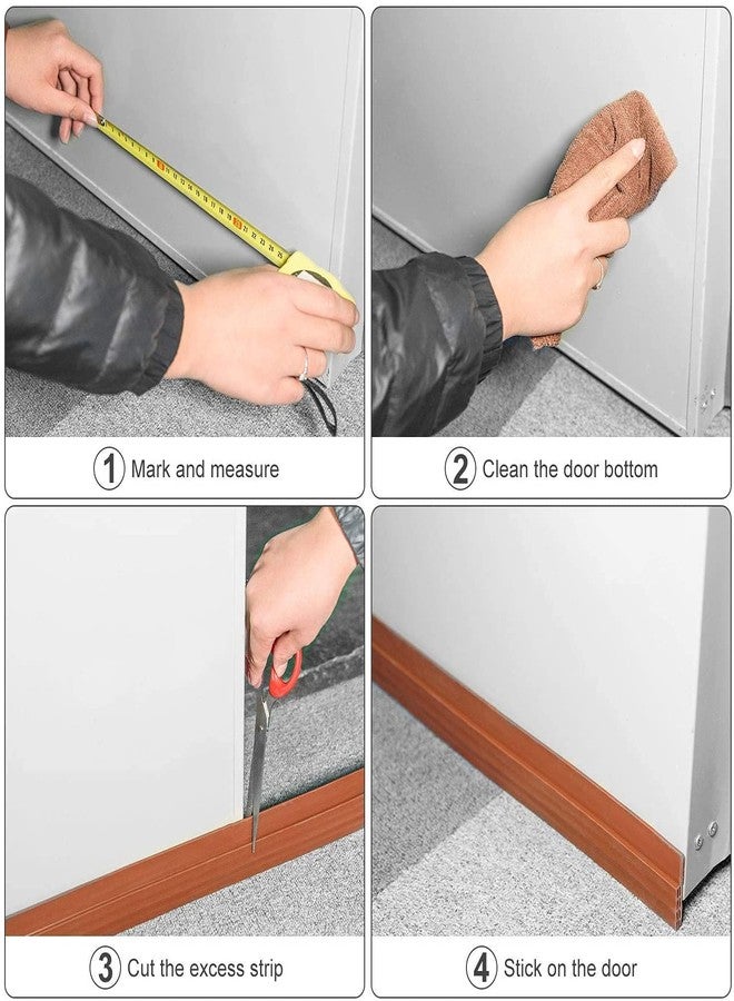 PETRICE Door Draft Stopper Under Door Seal for Exterior/Interior Doors, Door Sweep, Soundproof Door Bottom Weather Stripping (Brown.) - Image 3