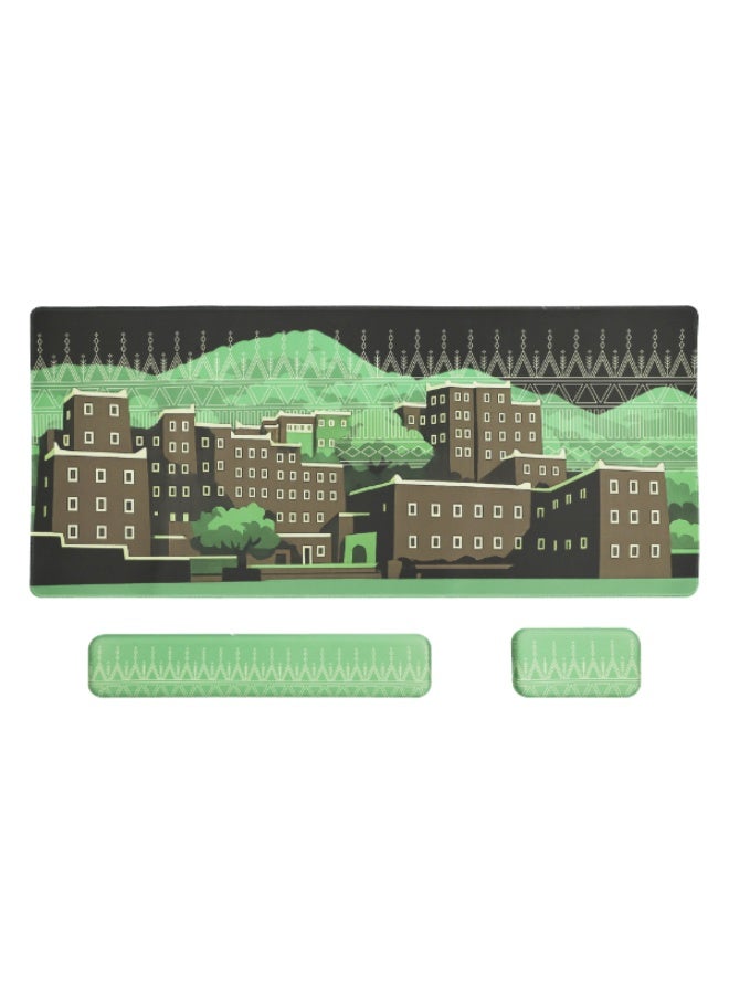 ثيرمو مجموعة ماوس باد تراثية احترافية TM03 مقاس XXL مع مسند كيبورد ومسند ماوس جودة عالية - Image 1