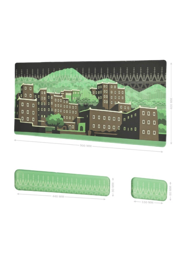 ثيرمو مجموعة ماوس باد تراثية احترافية TM03 مقاس XXL مع مسند كيبورد ومسند ماوس جودة عالية - Image 5