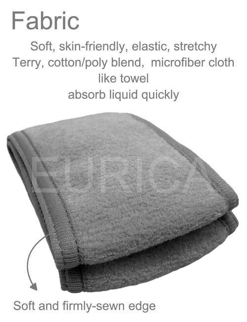 EUICAE Hair Wrap Headband, 6 Pack Non-slip Stretchable Washable Makeup Headband for Face Wash Facial Treatment Sport Fits All, Thicker Soft Terry Cloth Absorbs Liquid Quickly, Gray - Image 3