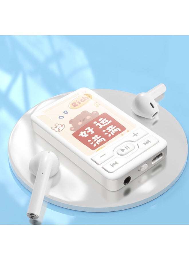 Cartoon Cute Card Mp3 Music Player With Bluetooth Mini Mp3 Student Walkman Gift Mp3-Body Color:A1 Good Luck Full-With Bluetooth-Memory Capacity:32GB (host Ear Line Memory Card OTG Charging Line) - Image 1