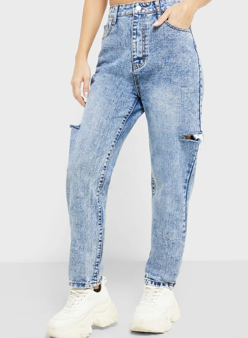 Ginger Acid Wash Distressed Jeans