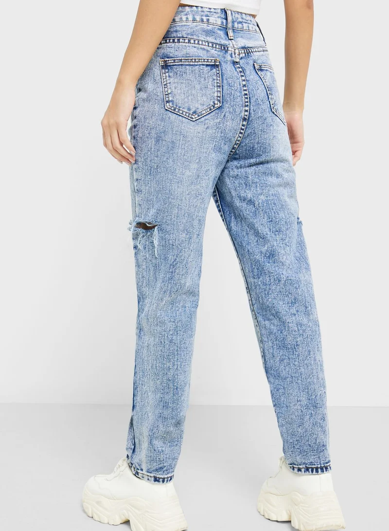 Ginger Acid Wash Distressed Jeans