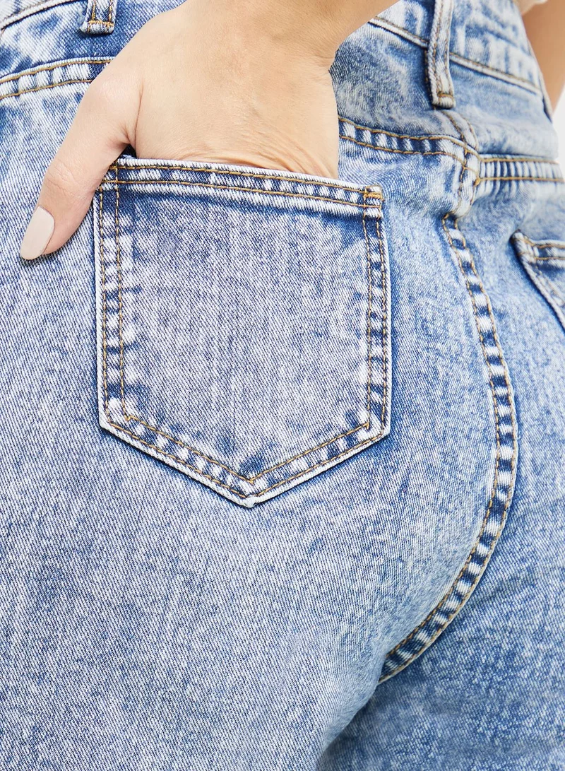 Ginger Acid Wash Distressed Jeans