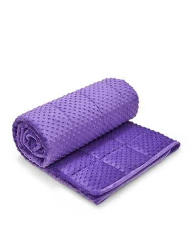 TONGDADA Minky Weighted Blanket | 40''x60'',10lbs | Cozy and Soft Minky Weighted Throw Blanket | Luxury Velvet with Premium Glass Beads | Violet Minky - Image 3