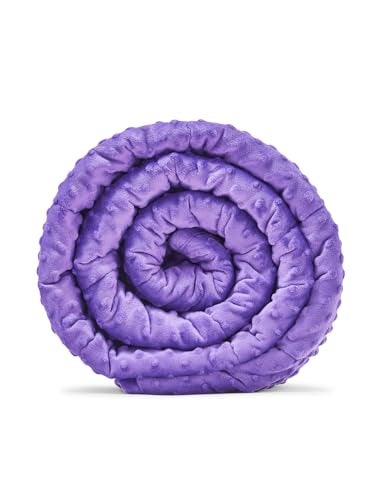 TONGDADA Minky Weighted Blanket | 40''x60'',10lbs | Cozy and Soft Minky Weighted Throw Blanket | Luxury Velvet with Premium Glass Beads | Violet Minky - Image 1