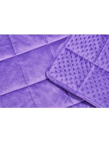 TONGDADA Minky Weighted Blanket | 40''x60'',10lbs | Cozy and Soft Minky Weighted Throw Blanket | Luxury Velvet with Premium Glass Beads | Violet Minky - Image 5