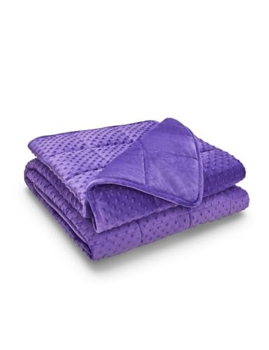 TONGDADA Minky Weighted Blanket | 40''x60'',10lbs | Cozy and Soft Minky Weighted Throw Blanket | Luxury Velvet with Premium Glass Beads | Violet Minky - Image 2