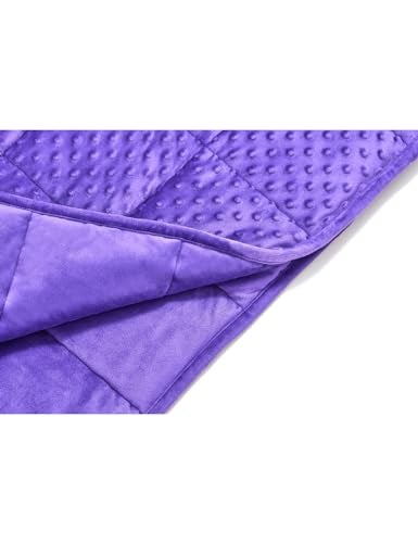 TONGDADA Minky Weighted Blanket | 40''x60'',10lbs | Cozy and Soft Minky Weighted Throw Blanket | Luxury Velvet with Premium Glass Beads | Violet Minky - Image 4