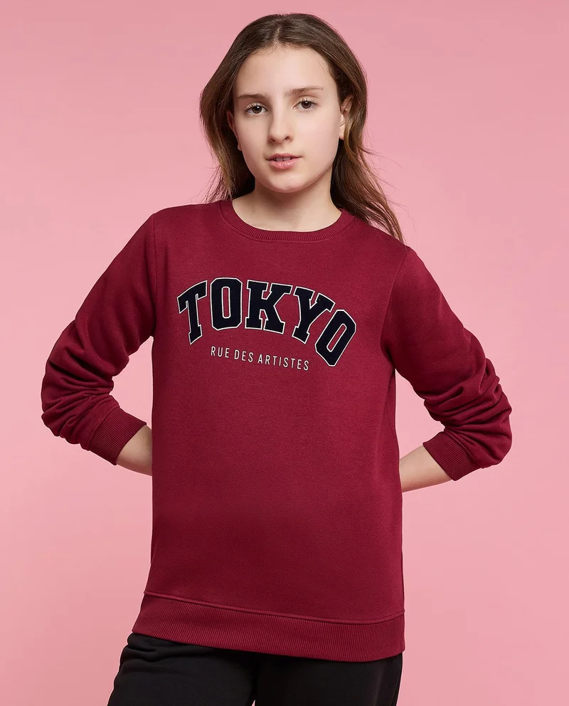 R&b Printed Sweatshirt with Crew Neck and Long Sleeves