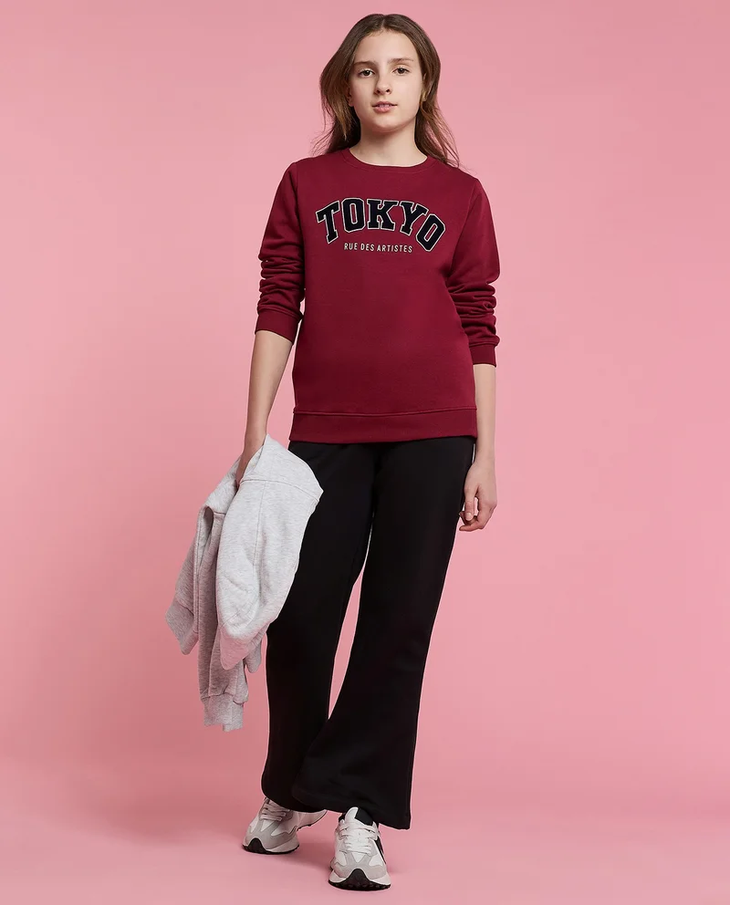 R&b Printed Sweatshirt with Crew Neck and Long Sleeves